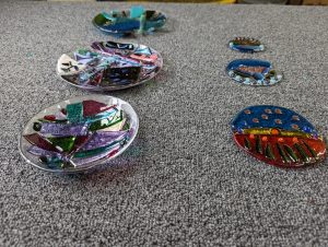 Student Fused Glass projects - Bowls, Plates & Suncatchers