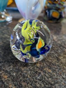 Blue and Yellow Paperweight