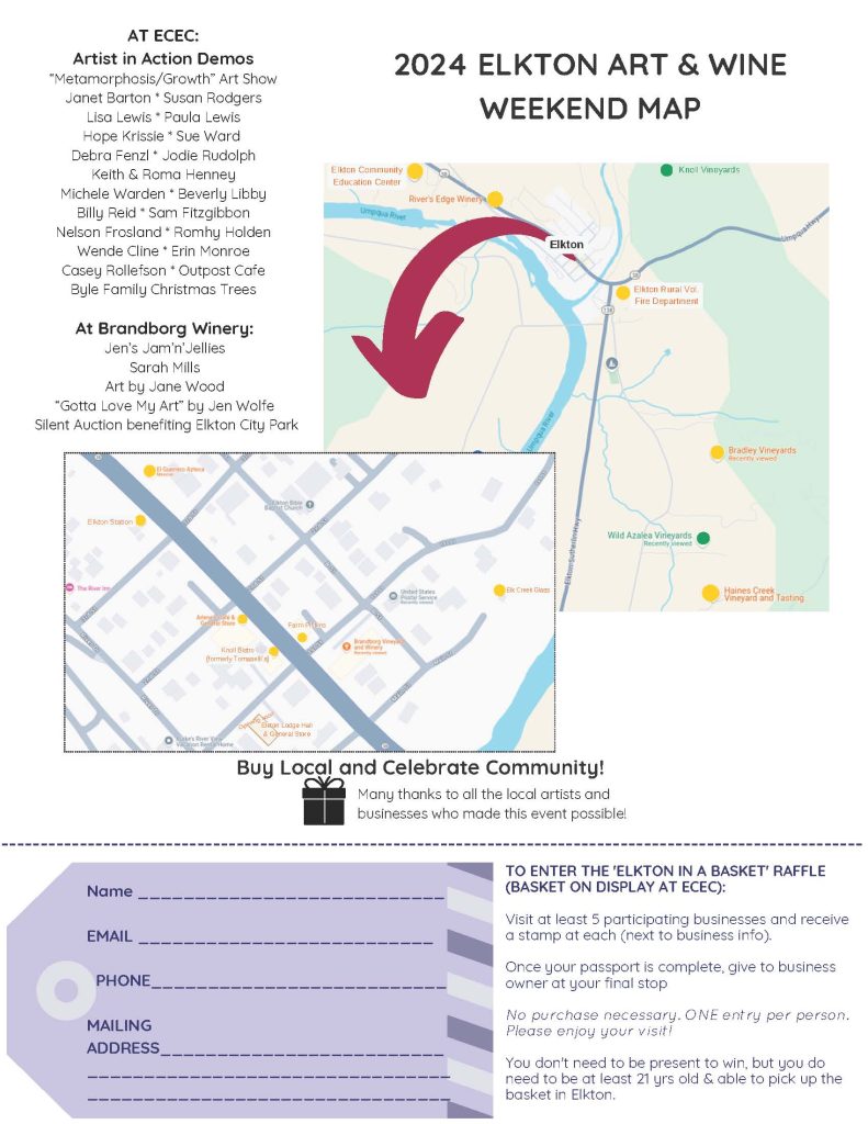 Elkton Art & Wine Weekend Map 2024 pg 2